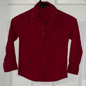 George Kid’s Long Sleeve Dress Red Button Down Shirt